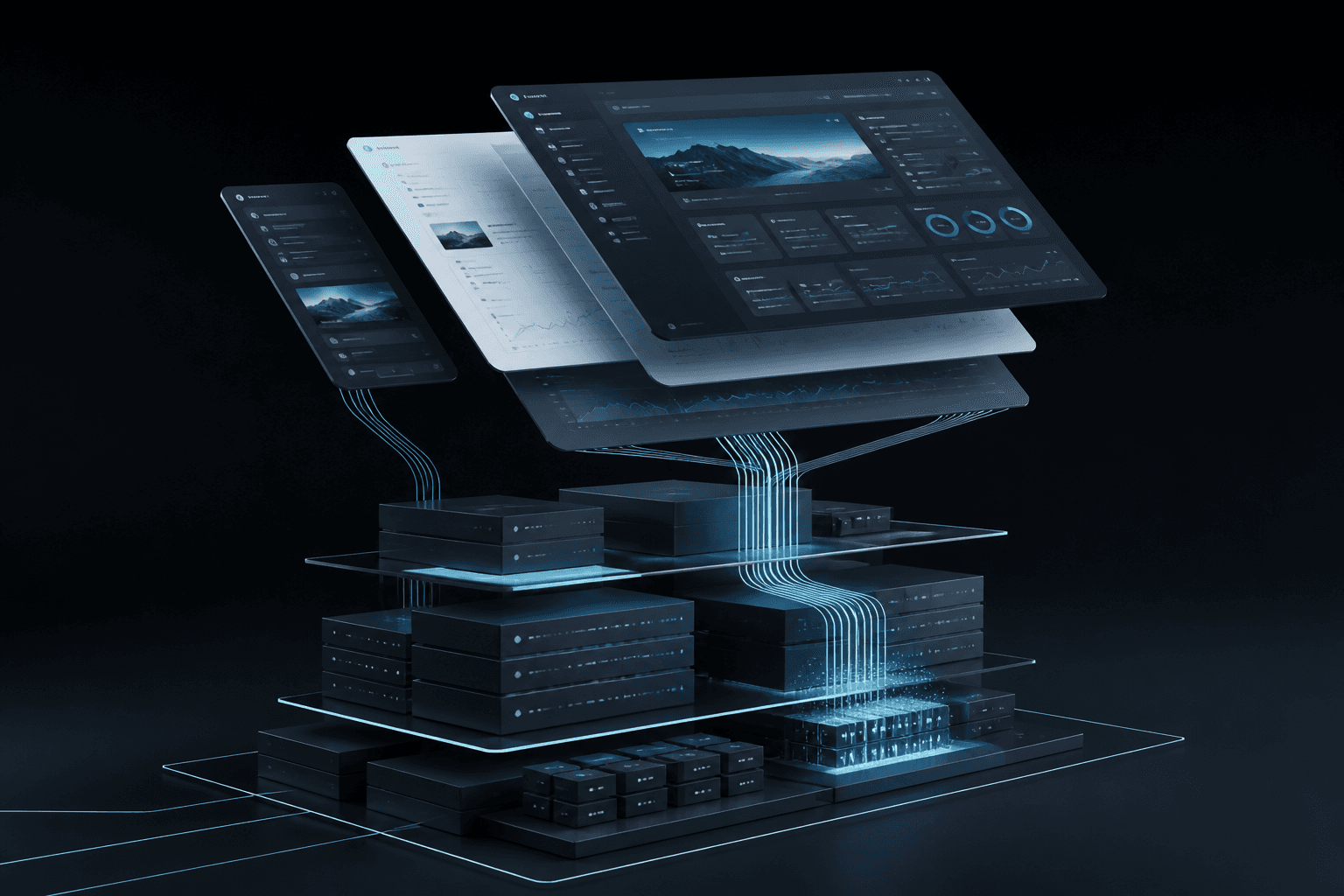 Web application development systems visualization